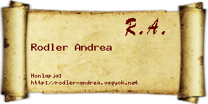 Rodler Andrea névjegykártya